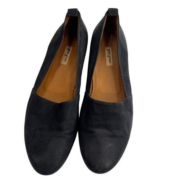 Paul Green Munchen Naomi Perforated Black Loafer Flats Size US 9 or UK 6.5